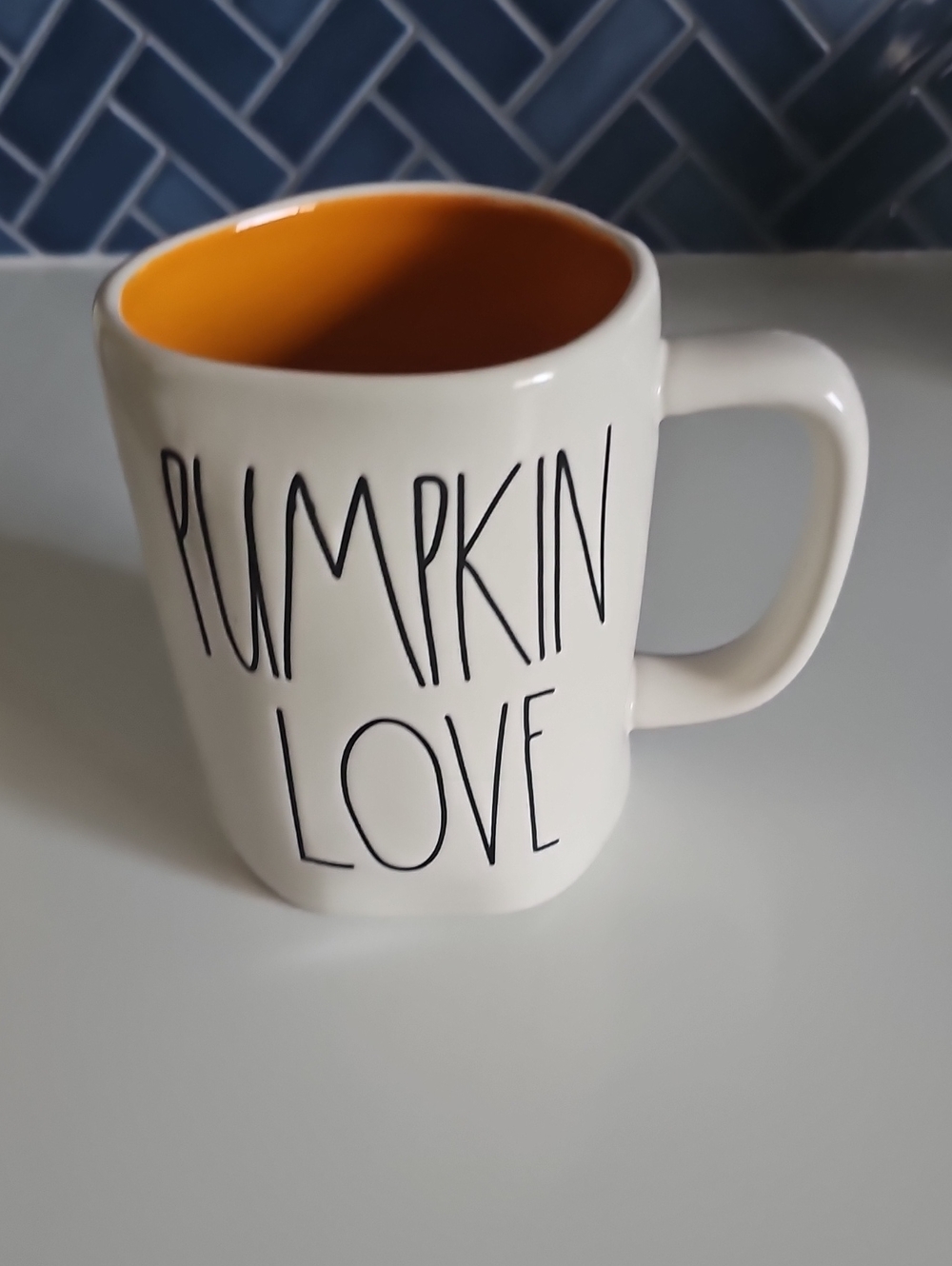 Rae Dunn White Mug with Orange Interior - PUMPKIN LOVE NWOT